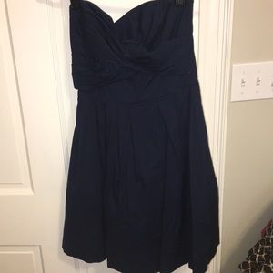Plain Navy Cloth Cocktail Dress
